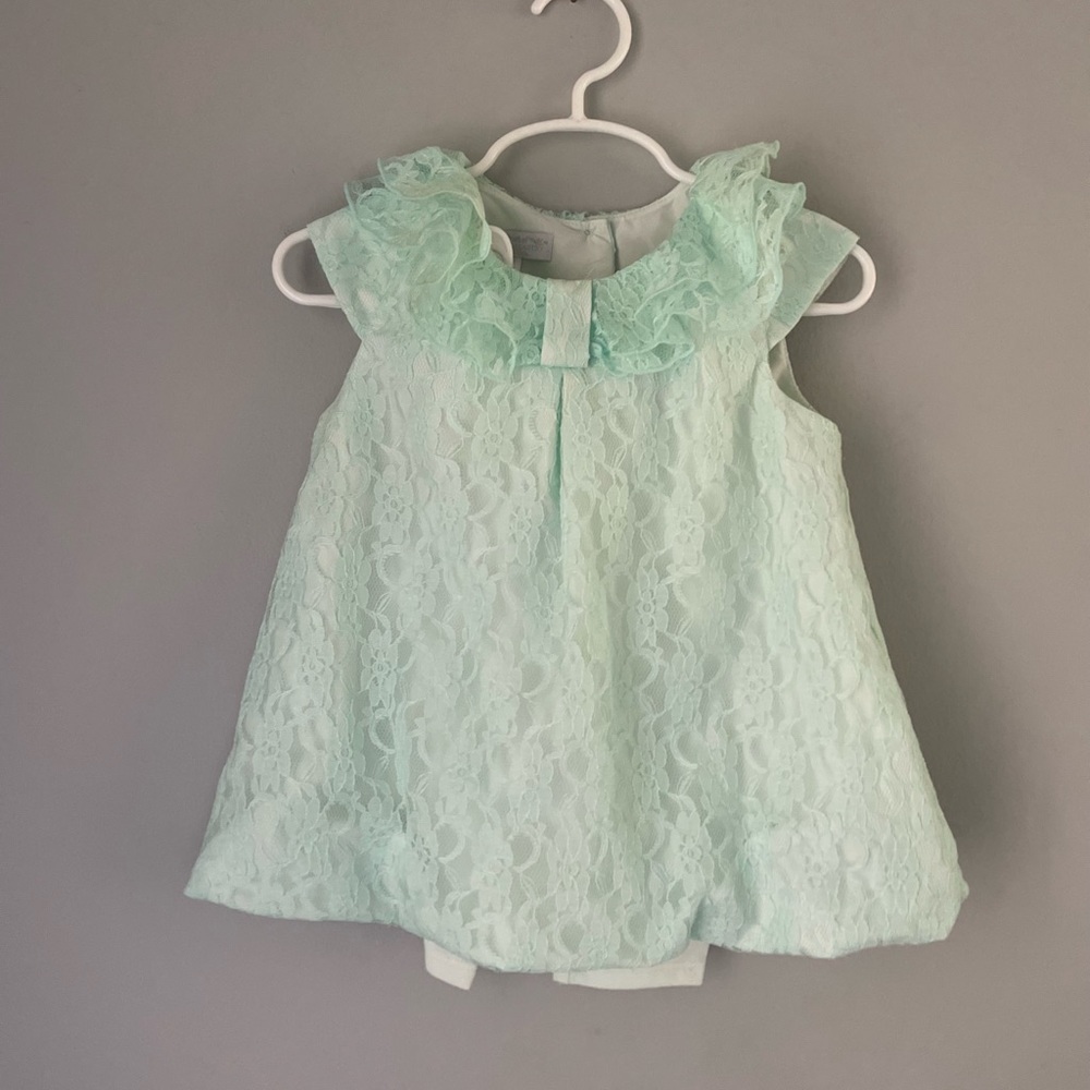 Marmellata 2 Pc Girls Mint Green Lace Tunic Top Dress and Leggings